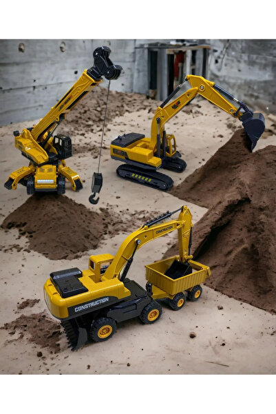 FEN TOYS Üçlü Inşaat Set Iş Makinaları 3lü Iş Makinaları