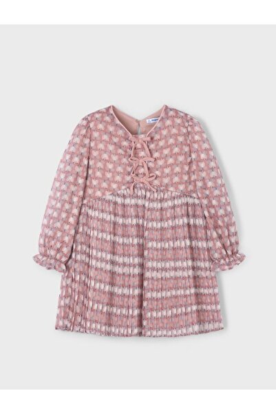 MAYORAL Φόρεμα με σχέδιο για κορίτσια με λεπτομέρεια με σταυρωτά κορδόνια L26...