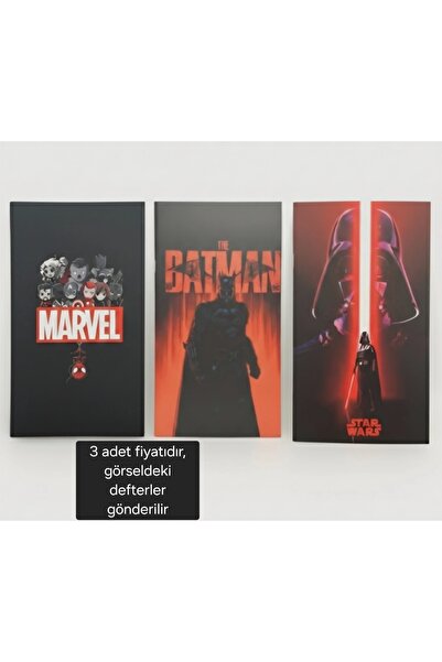dogadastore Batman Star Wars Marvel Çizgili Defter SETLİ
