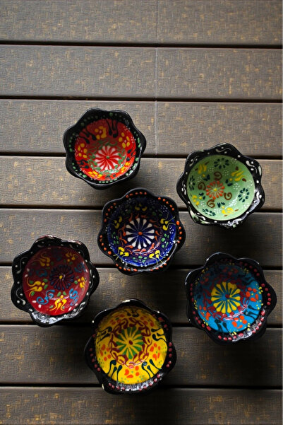 Memduhbey طقم من 6 قطع متنوعة من أوعية الصلصة والوجبات الخفيفة المزخرفة بالفس...