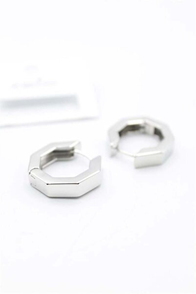 Bucuks Octagon Earrings - Silver