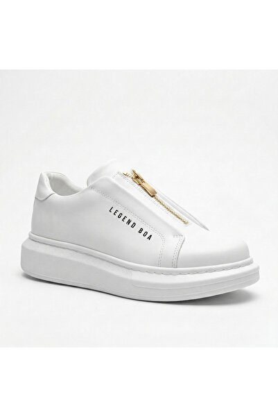 BESKAR Pantofi sport albi pentru bărbați, cu talpă înaltă și groasă - cu ferm...