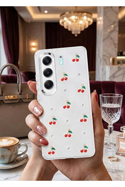 TechTrove Tecno Camon 40 4G İçin Uyumlu Kabartmalı Desenli Simli Şeffaf A+ Ka...