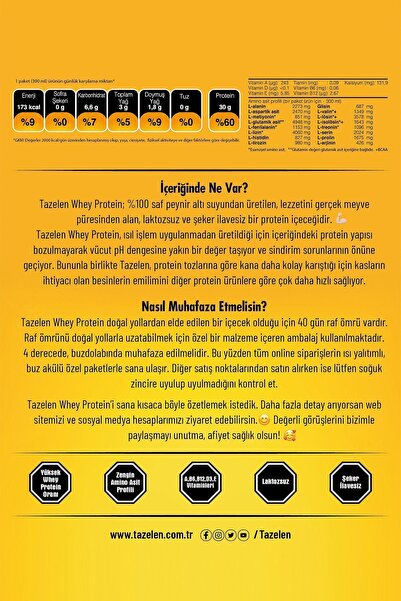 TAZELEN 30 GR KAHVELİ WHEY PROTEİN 12 ADET DOĞAL PROTEİN KAYNAĞI