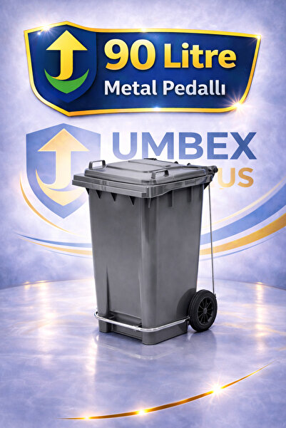 UMBEX PLUS Umbex Tıbbi Atık Plastik Pedallı Çöp Konteyneri 90 Litre Plastik K...