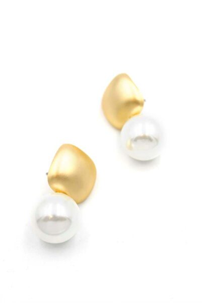 NOVAHAVEN أقراط اللؤلؤ - ذهبي