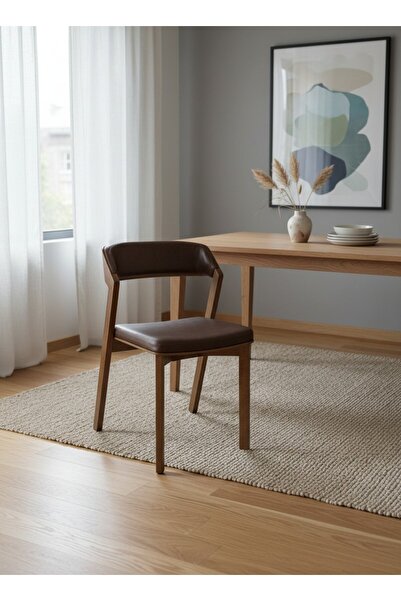KleinHaus Furniture Antalya Ahşap Yemek Odası Sandalyesi, (Değiştirilebilir R...