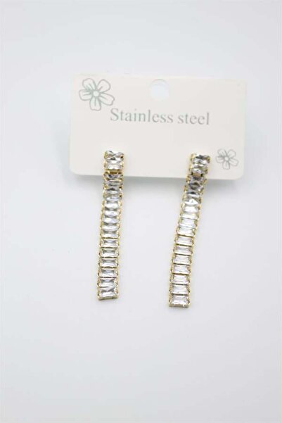 Royaleks أقراط فولاذية كبيرة من حجر الرغيف الفرنسي - ذهبي