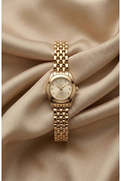 KLISHE Butik ساعة نسائية من الفولاذ لون ذهبي كلاسيكية عتيقة |   أنيق وعصري من...