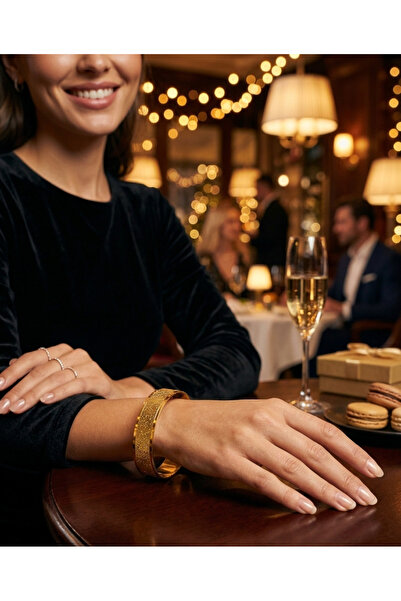 POFUDUK Kadın Altın Kaplama Işıltılı Kumlu Bilezik (tekli)