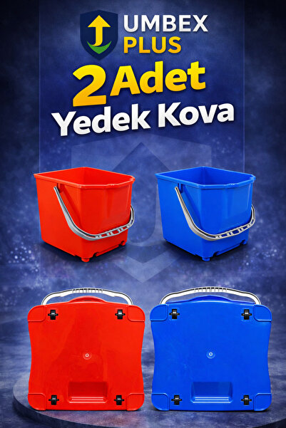 UMBEX PLUS (2'Lİ YEDEK KOVA) Temizlik Arabası, Paspas Arabasına Uygun Yedek K...