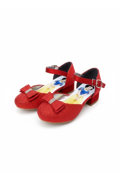 PATİK BEBE Kız Çocuk Prenses Kırmızı Renk Minik Topuklu Ayakkabı