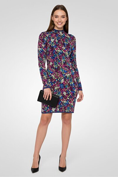 Hugo Boss فستان نسائي قصير بطبعة زهور، متعدد الألوان