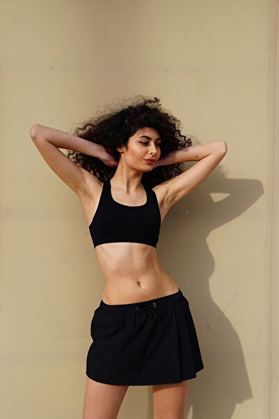 C&City تنورة شورت سباحة ليكرا للسيدات C1810 باللون الأسود