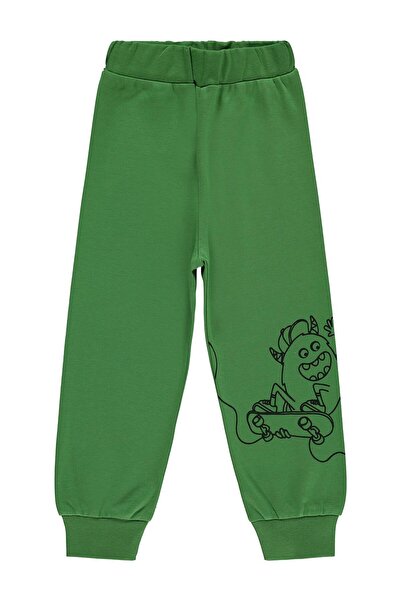 Civil Boys Kaykay Canavar Baskılı 2-5 Yaş Eşofman Altı - Yeşil 4-5 Yaş