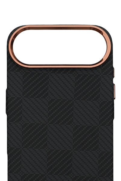 PiyasaSepeti حافظة بيكسل ويف لهاتف آيفون 17 برو بتصميم شبكي ليلي