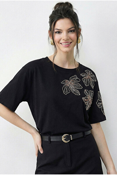 Bianco Lucci Mărgele brodate cu pietre pentru femei Ç imprimeu floral K cu de...