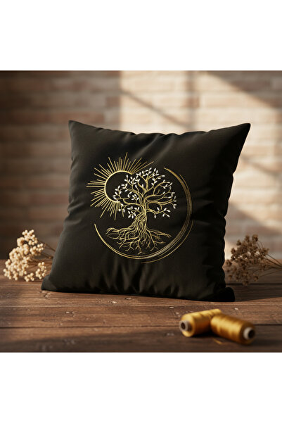 harmony factory Magic Tree Με κέντημα Μαύρο Βελούδο Θήκη διακοσμητικού μαξιλα...