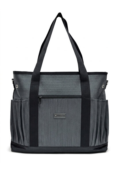 Örgü Çantası Omuz Askılı Örgücü Çantası Organizer - Siyah