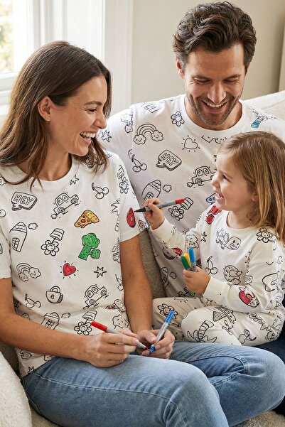 ZUZUNGA En Sevimli Figürleri Özel Kalemi ile BOYANABİLİR Yetişkin T-Shirt (Yı...