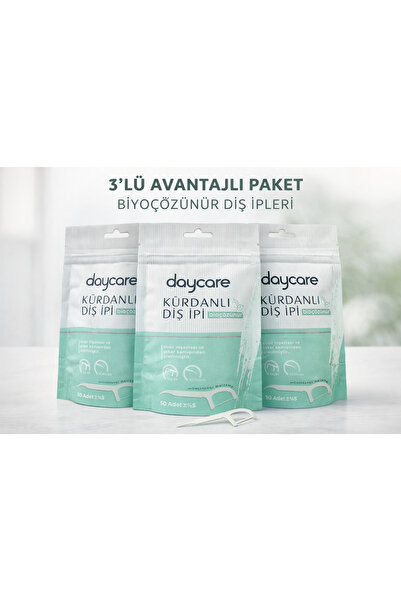 Daycare Kürdanlı Diş İpi 50'li x 3 Adet