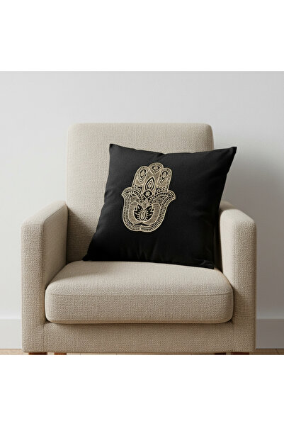 harmony factory Brodat catifea Husă de pernă pentru canapea Mână Hamsa Brodat...