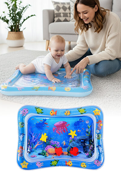 omilife Bebek Su Matı Tummy Time Aktivite Oyuncağı Karın Üstü Oyun Matı Motor...
