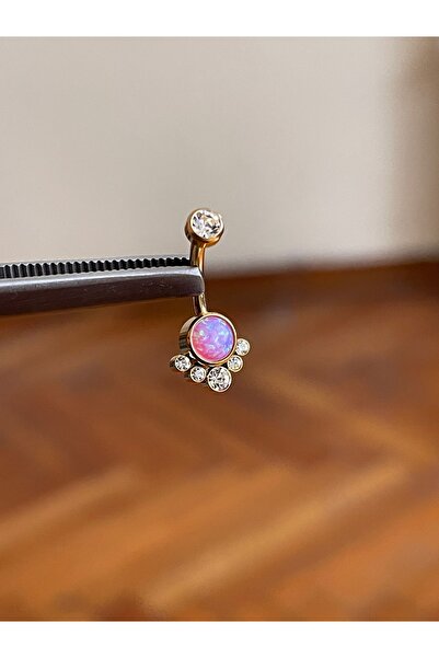 Rupen Kraft Opal Taşlı Ultraliğht 10 mm Titanyum Göbek Piercingi