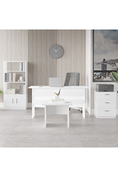 Yurupa Bega ABCD Ofis Büro Masa Takımı 3 Renk Beyaz BEG11-W