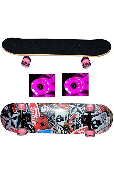 Erzi Zımparalı Ahşap Işıklı Slikon Teker Kaykay 80 Cm