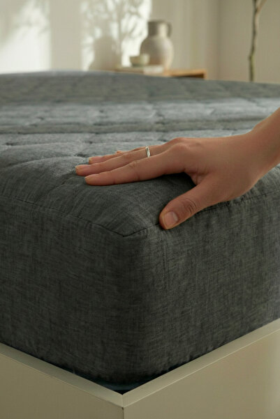 Nart Home Yatak ve Yastık Alezi Seti Pamuklu Kapitone Fitted Full Kenar Yatak Koruyucu Gri