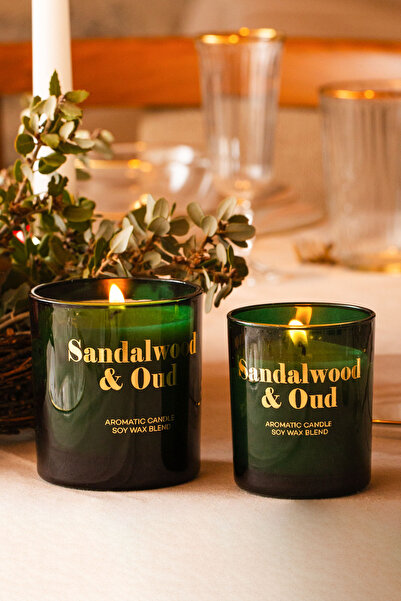 Rakle Glam Sandalwood&Oud Kokulu 2'li Mum Seti Yeşil 120 gr - 200 gr