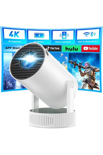 TARÇIN Bataryalı Android Wifi Taşınabilir Projektör – 4K Ultra Hd, Bluetooth ...
