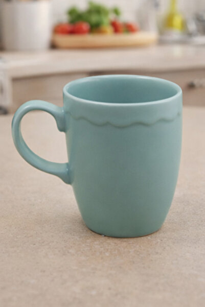 Gift Moda Minimal Wave Detailed Ceramic Coffee Cup