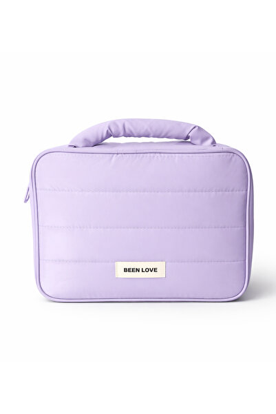 Ecrou Rectangular Lilac Makeup Bag with Handle Strap