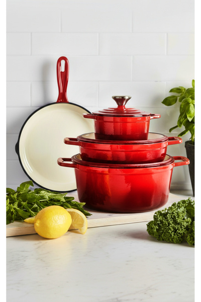 Carl Schmidt Sohn Σετ κατσαρόλας από χυτοσίδηρο Xanten Premium Red, 4 τεμάχια