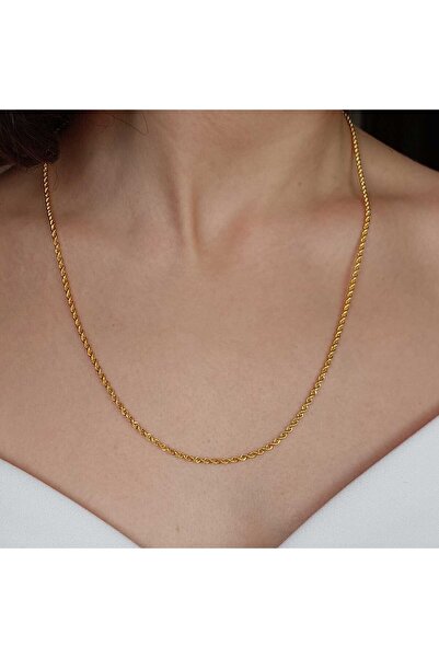 Altınbeyi ALTINBEYI 22 Ayar Altın Halat Burgu Zincir Kolye 55 Cm 4.35 Gr. (Ka...