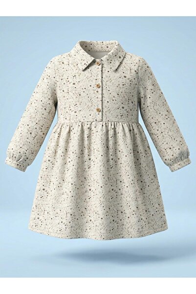 Civil Girls Φόρεμα με σχέδια για 2-5 ετών - Εκρού 3-4 ετών