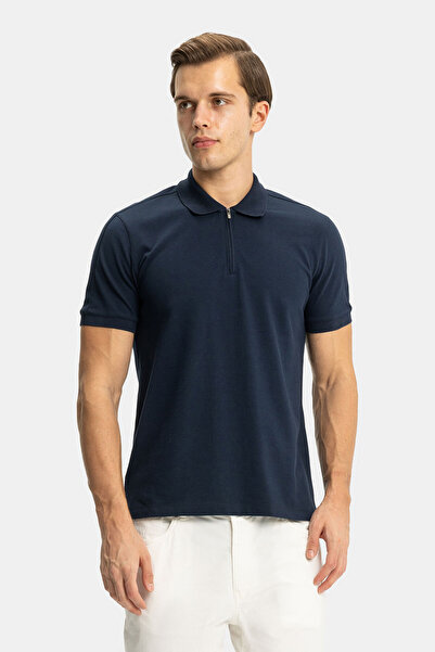 W Collection LACİVERT STANDART KALIP POLO YAKA T-SHİRT
