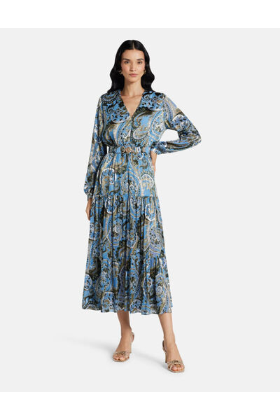 Guess CLARISSE BELTED LONG DRESS