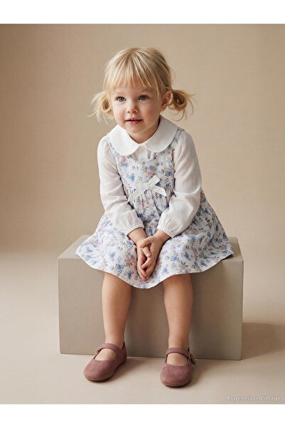 Civil Girls فستان بفيونكة للأعمار من 2-5 سنوات - أزرق للأعمار من 5-6 سنوات