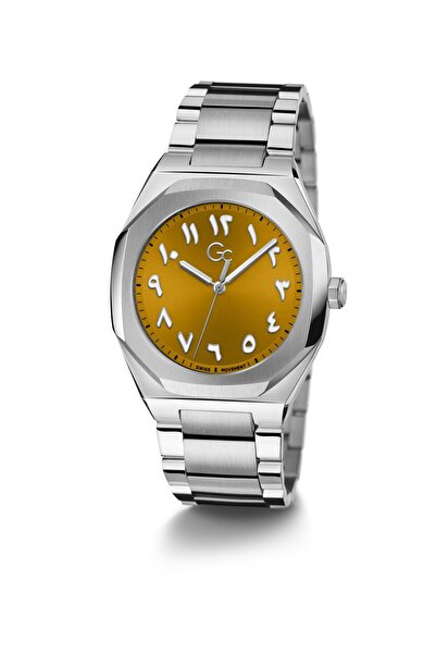 Guess Gc Specials Men S 763 Mvmt Yellow Dail 10 Amt Silver Stainless Steel Brct