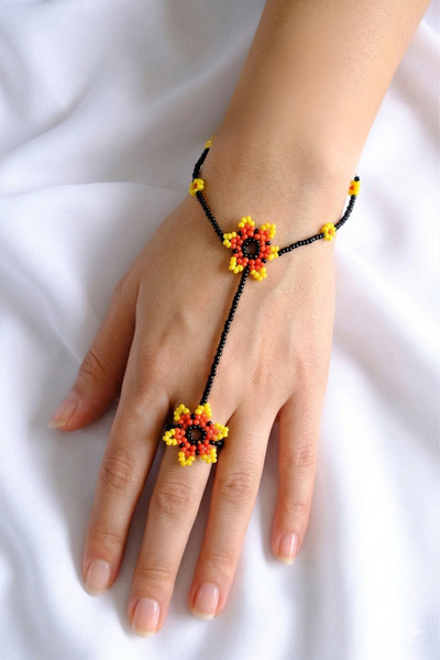 PETEK AKSESUAR تطريز الخرز - زهرة شاميران المصنوعة يدويًا