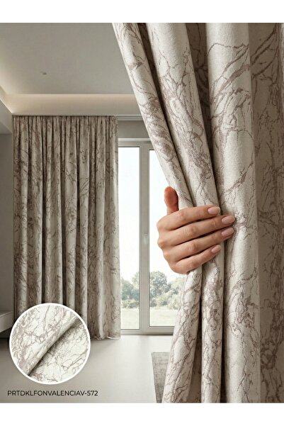 LEVENT ÖZEL PratikFon Jakar Dokuma Fon Perde 140en260boy cm Hazır Dikili