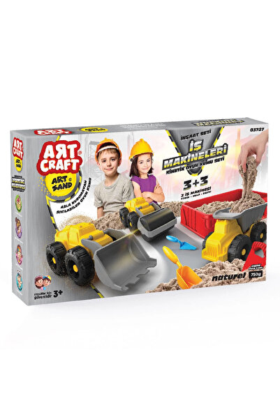 Doğan Oyuncak Dünyası Iş Makineleri Kum Seti (750 Gr.) - Art Craft Kinetik Kum Seti - Oyun Kumu - Art Sand Kumu