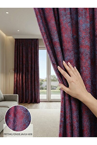 LEVENT ÖZEL 140x260 Jakar Dokuma Hazır Dikili Fon Perde – Düz Ekstraforlu