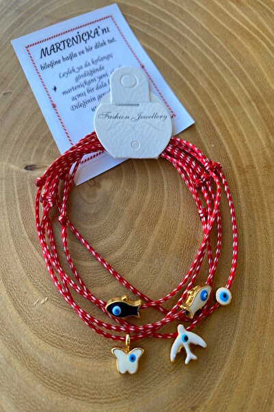 Shepidi 5'li nazar boncuklu marteniçka şans bilekliği