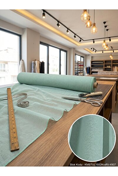 LEVENT ÖZEL Dekoratif Keten Efektli Tül Perdelik Kumaş 100en300boy