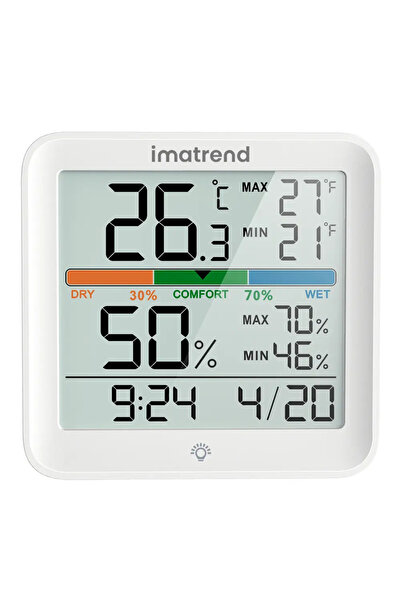 IMA TREND Termometru si Higrometru Camera YG5275 Pro, Ecran 3.7”, Ora, Data, ...