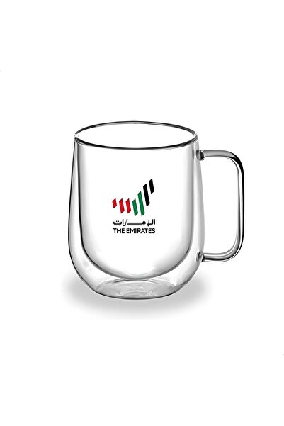 Blackstone كوب زجاجي مزدوج الجدار - كوب معزول سعة 300 مل بتصميم نص "الإمارات"...